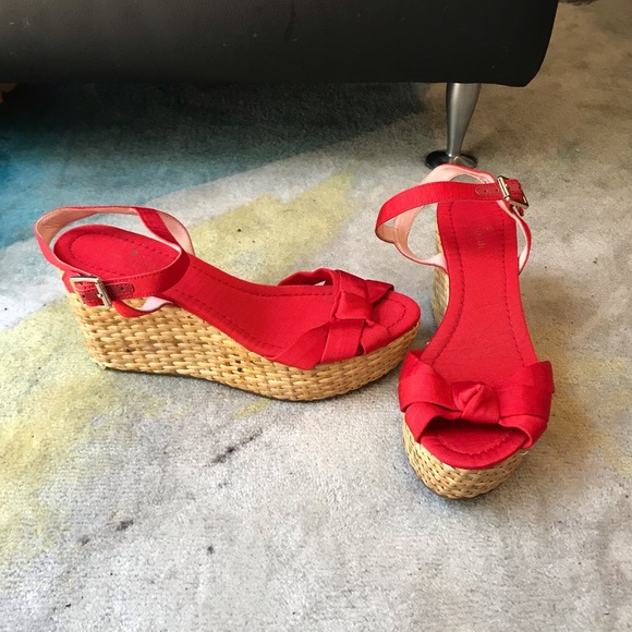 Kate Spade New York ♠️ Tilly Red Wedges - Picture 3 of 8